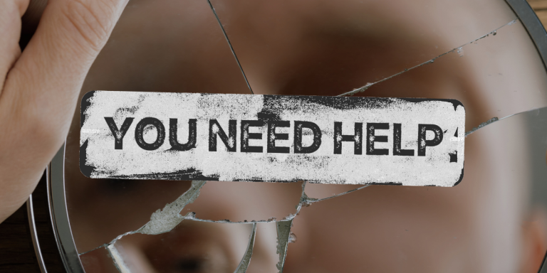 YOU NEED HELP: a cracked mirror