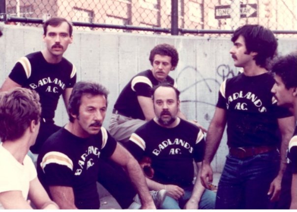 Big Apple Softball League founder Chuck Dima with his teammates