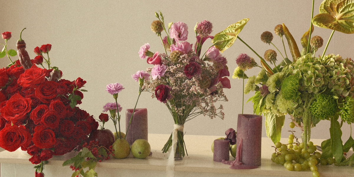 multiple floral bouquets