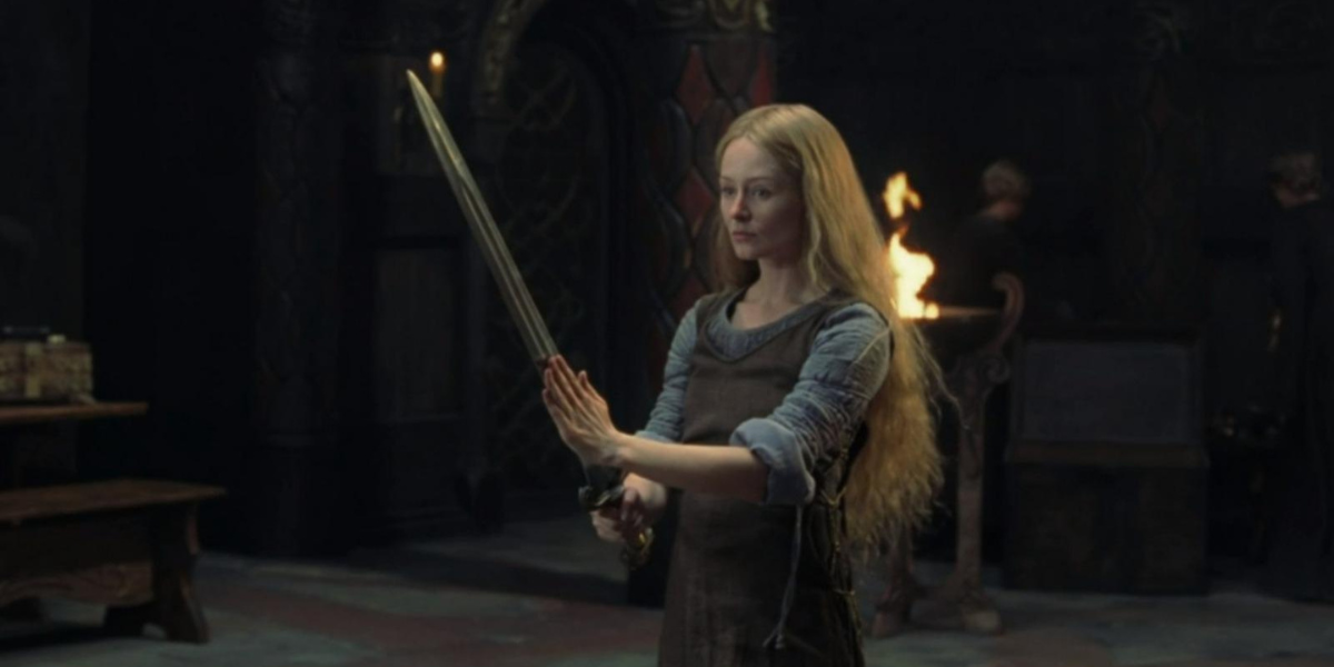 Éowyn from Lord of the Rings with a sword