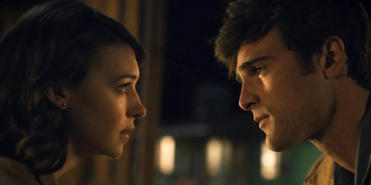 Jacob Elordi and Daisy Edgar-Jones look into each other's eyes in On Swift Horses