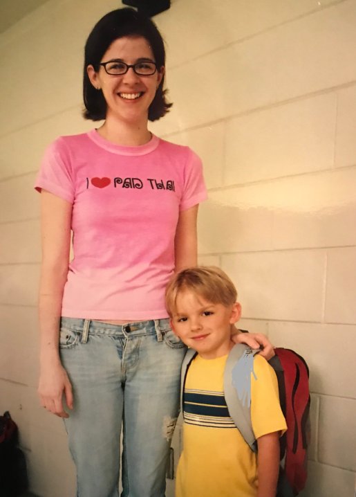 Kristen Arnett and her son as a kiddo