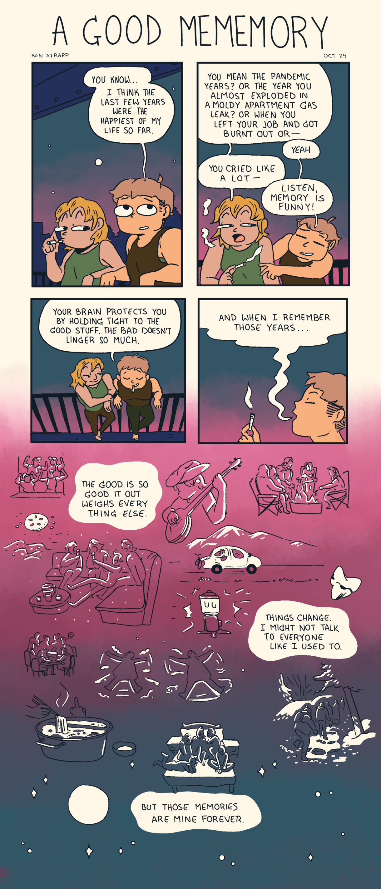 a comic about the preservation of good memories from one's life