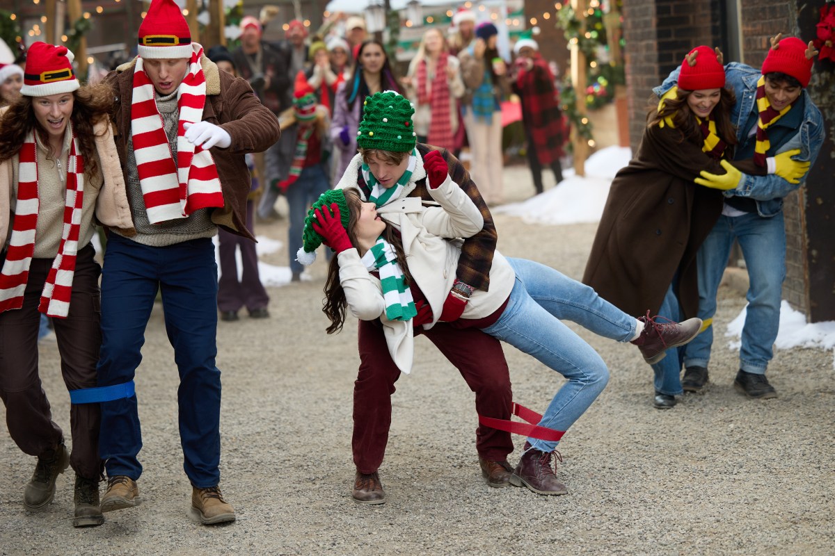 A group of happy christmas people