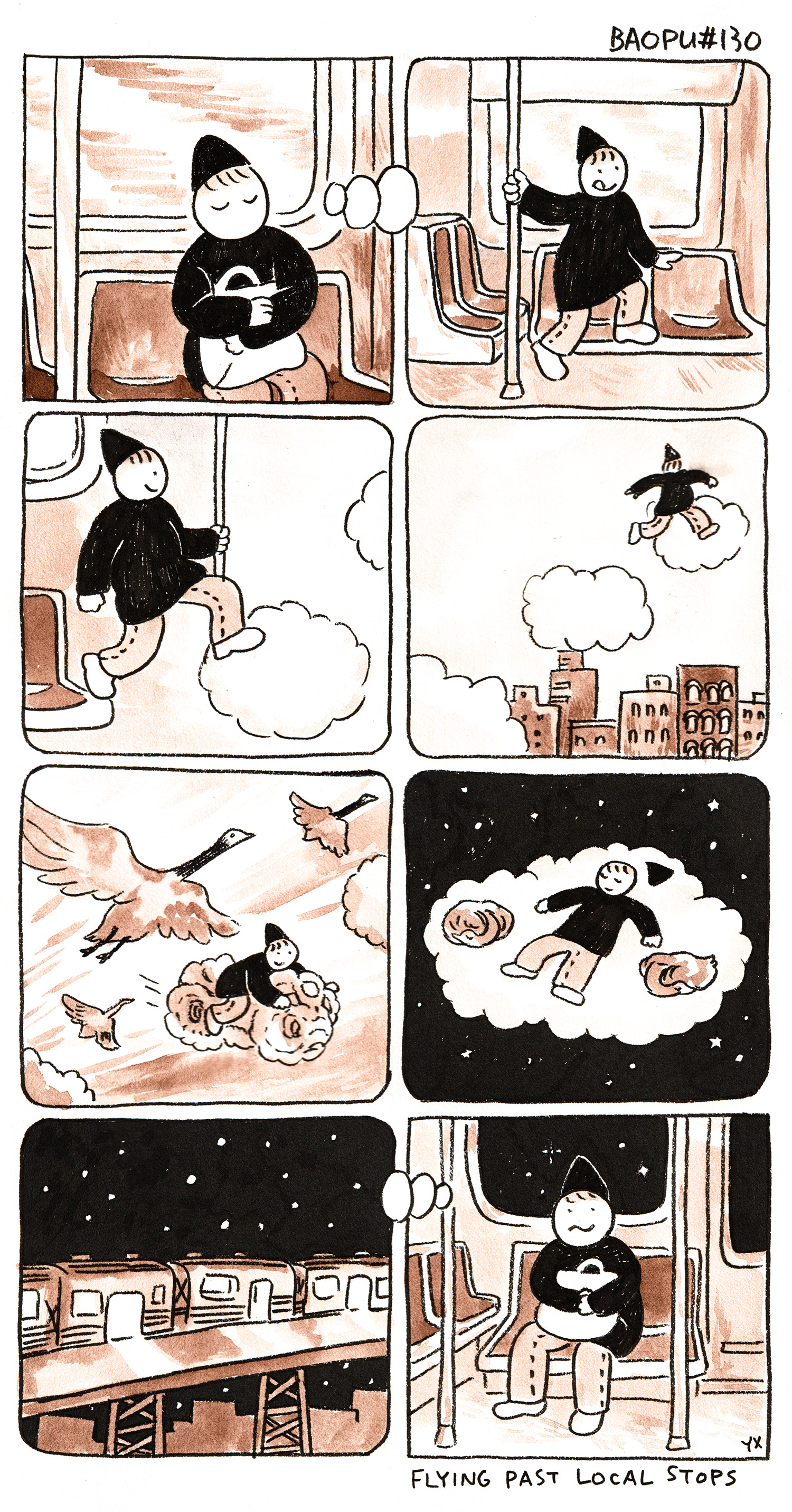 someone daydreaming on the train about possibilities