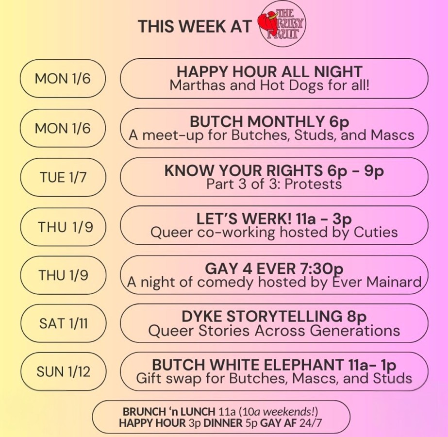 The Week at The Ruby Fruit