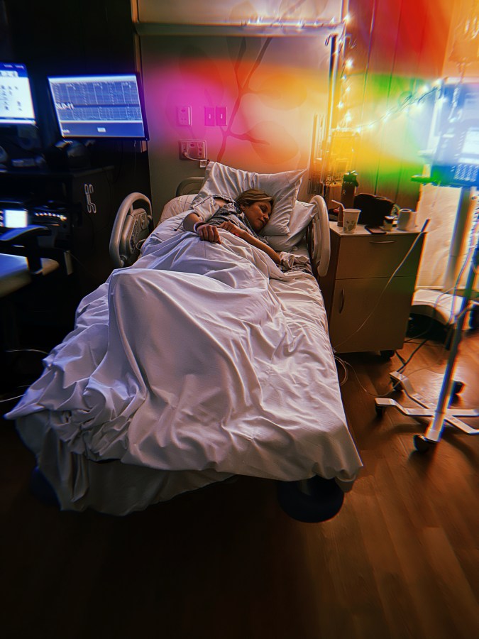 gretchen in the hospital bed