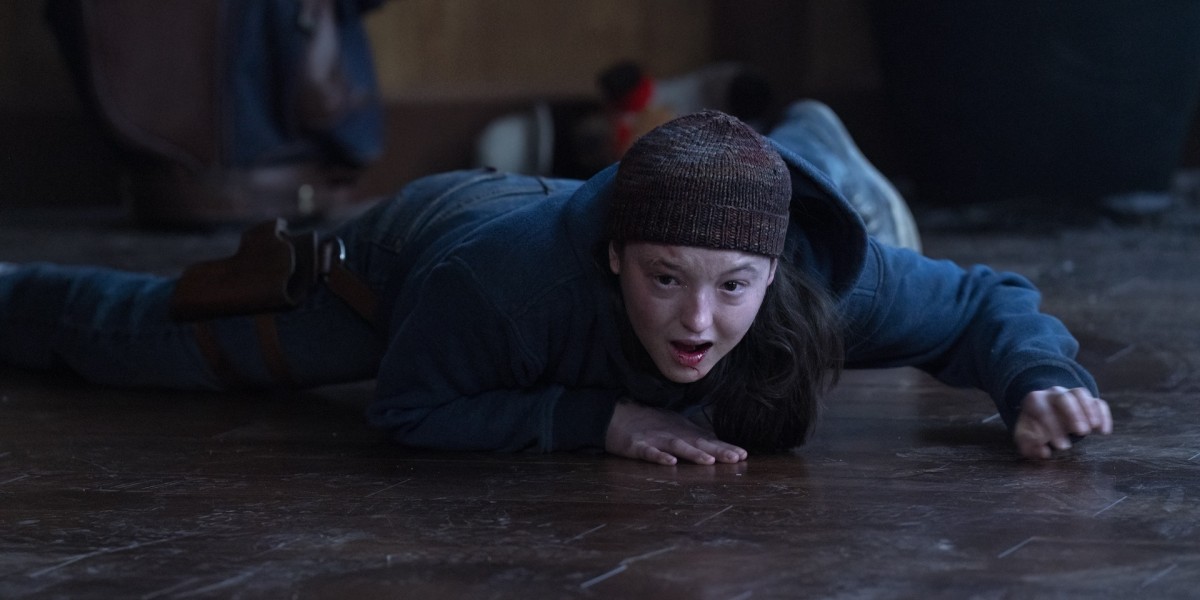 The Last of Us ellie crawling toward Joel: photo from Liane Hentscher/HBO