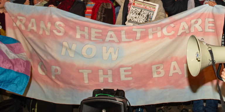 TRANS HEALTHCARE STOP THE BAN banner