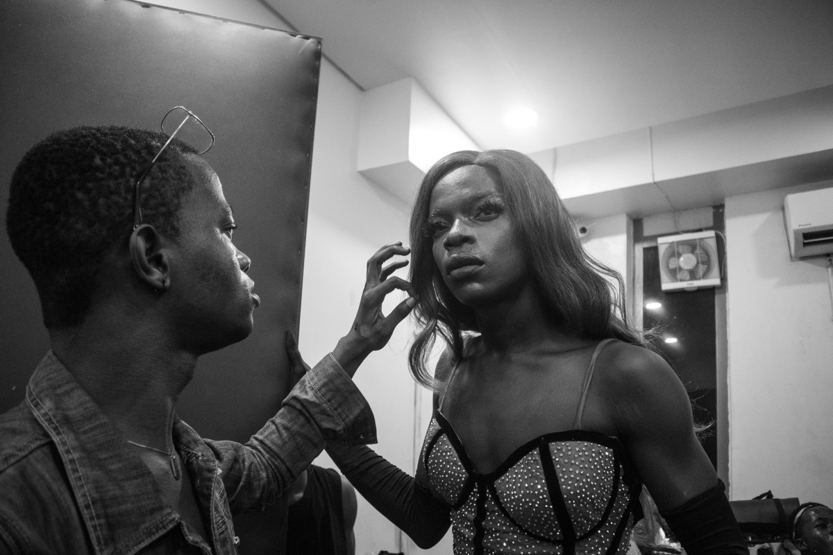 Heavenly Bodies a ballroom performer getting touched up backstage