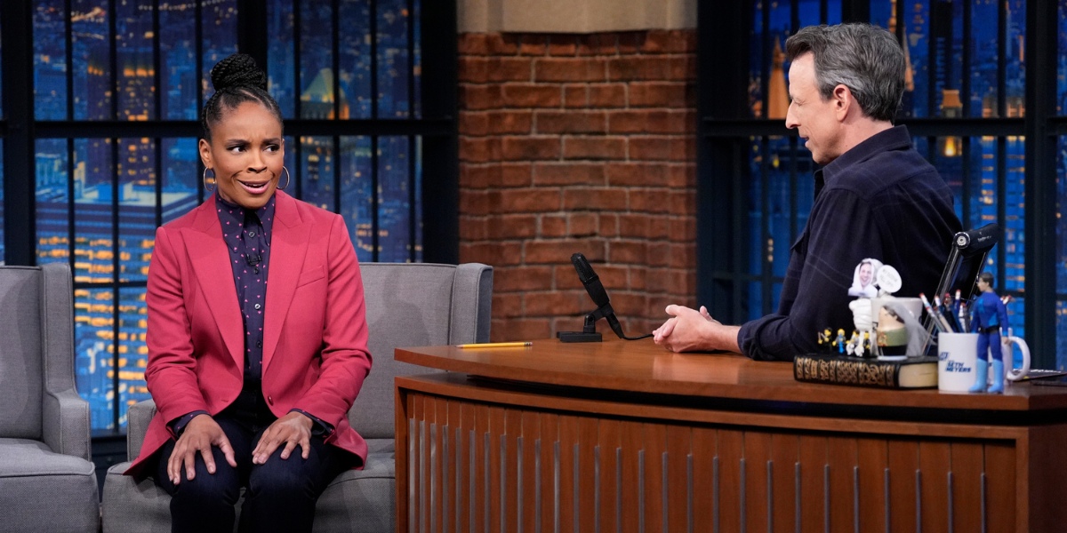 Amber Ruffin and Seth Meyers