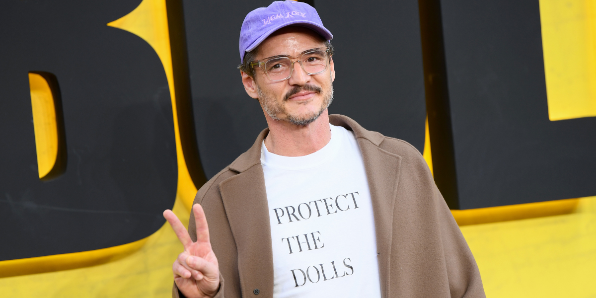 Pedro Pascal wearing a shirt that says PROTECT THE DOLLS