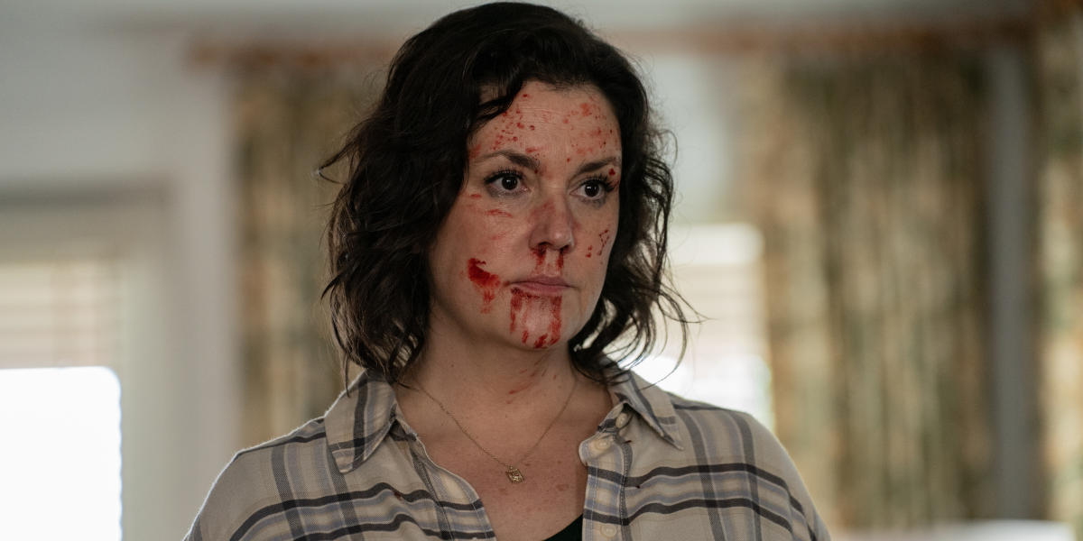 Shauna with blood on her face