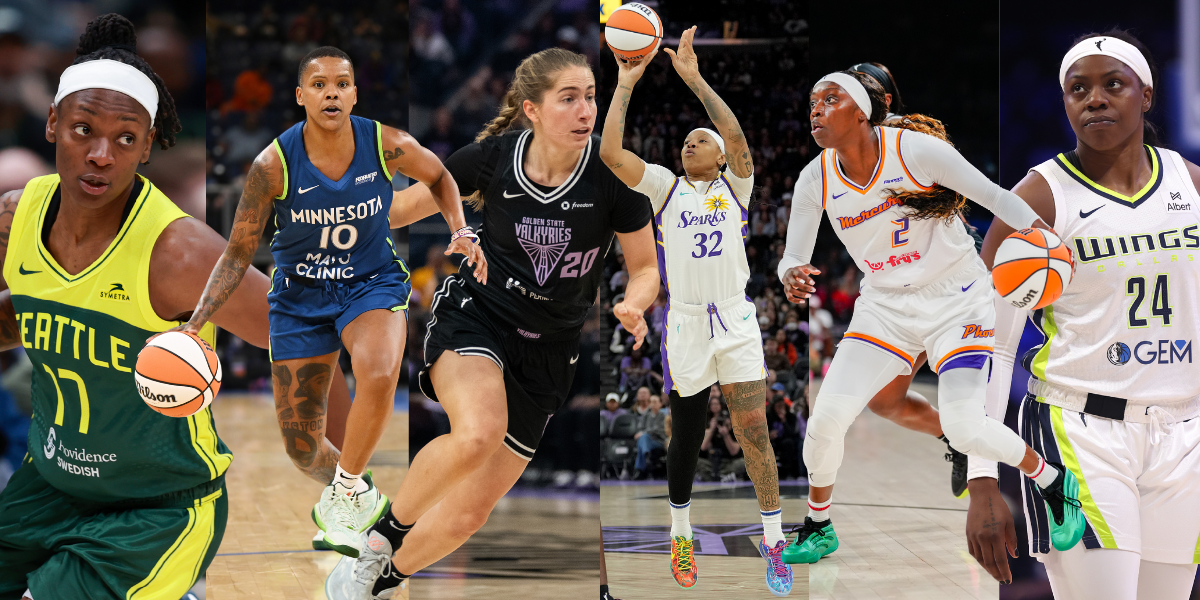 a collage of wnba platers in the western conference