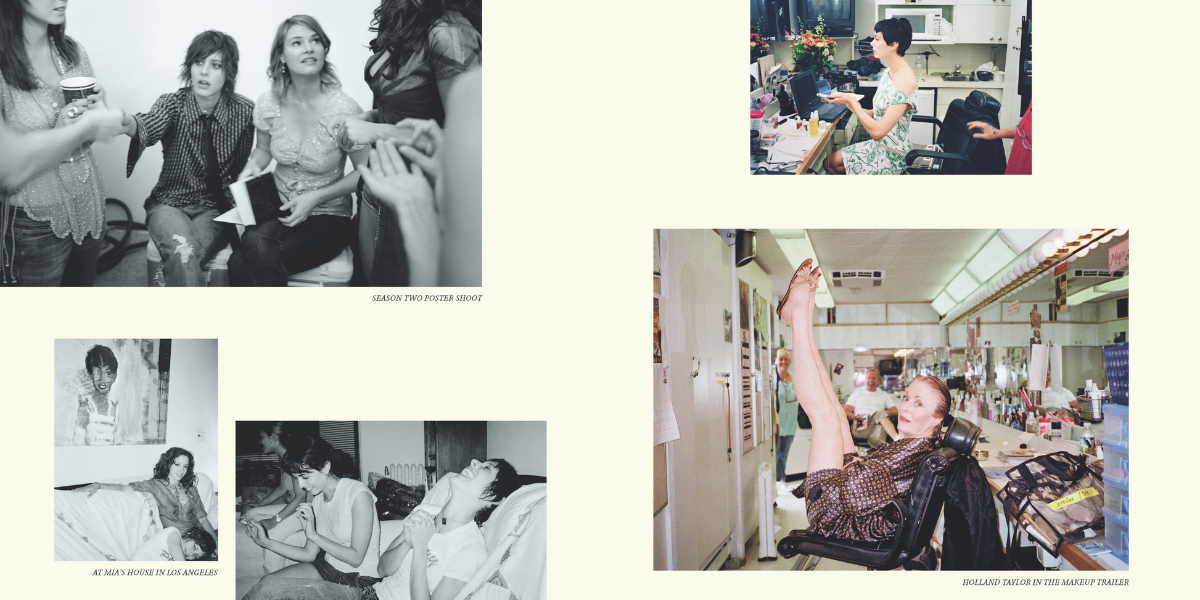 photos from behind the scenes of The L Word, taken by Jennifer Beals