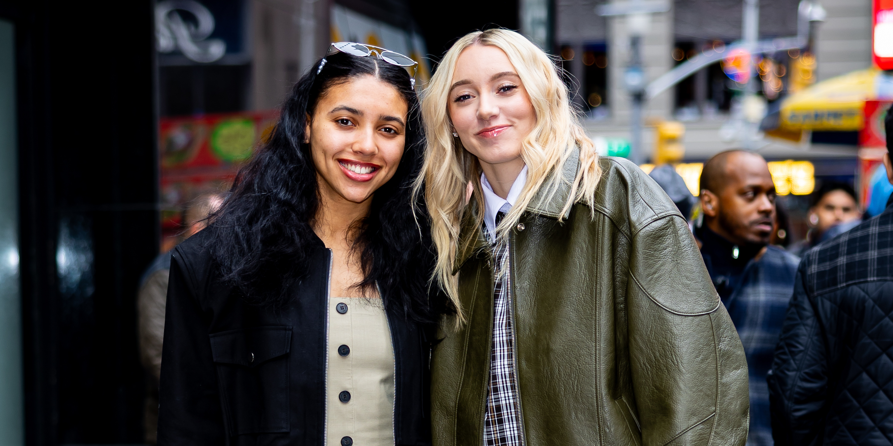NEW YORK, NEW YORK - APRIL 16: Azzi Fudd and Paige Bueckers are seen at 'Good Morning America' on April 16, 2025 in New York City. (Photo by The Hapa Blonde/GC Images)