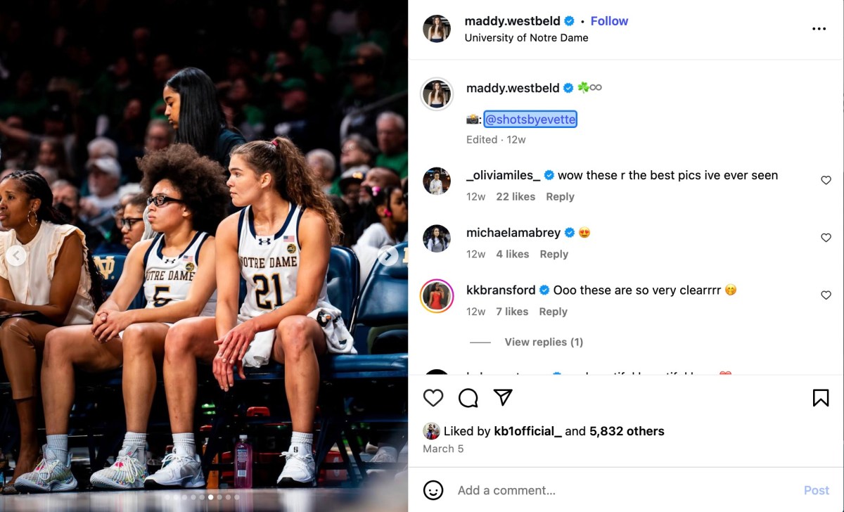 instagarm post of the two of them together on the bench