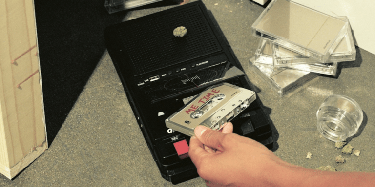 a cassette tape that says ME TIME