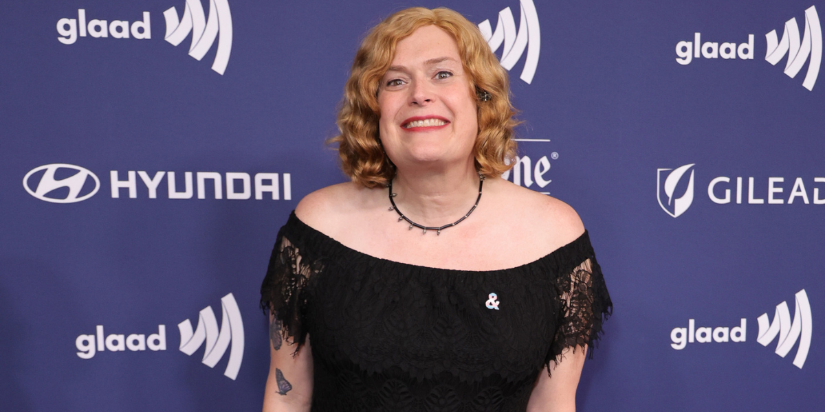 Lilly Wachowski on a red carpet for the GLAAD Awards