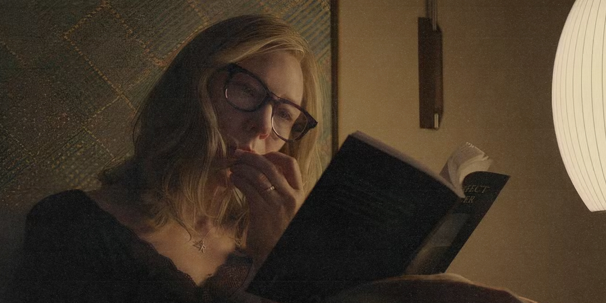 Cate Blanchett reading a book