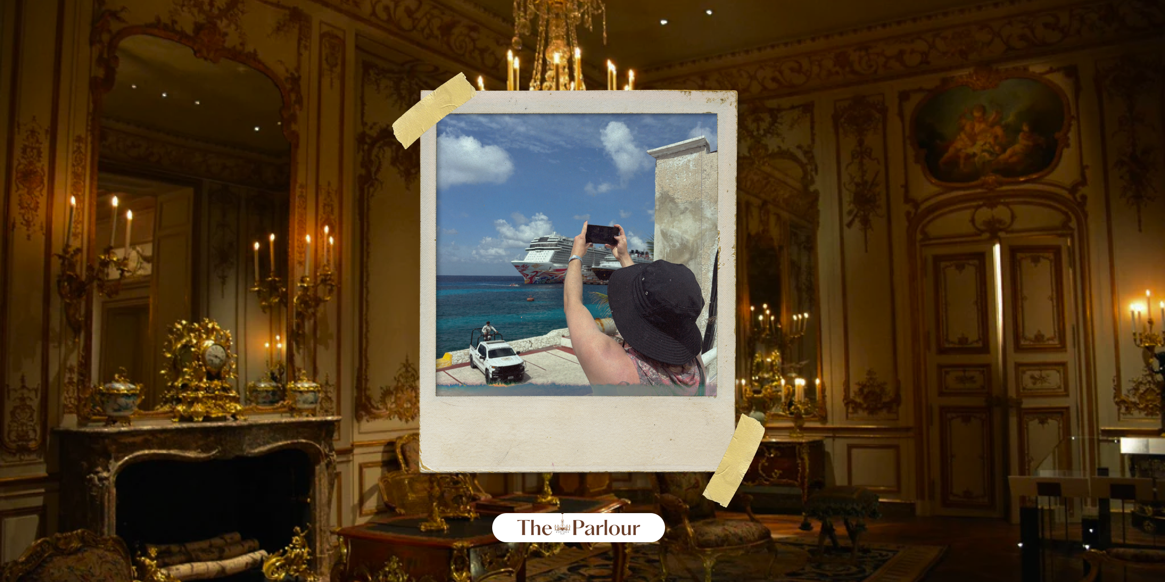 someone taking a photo of a ship