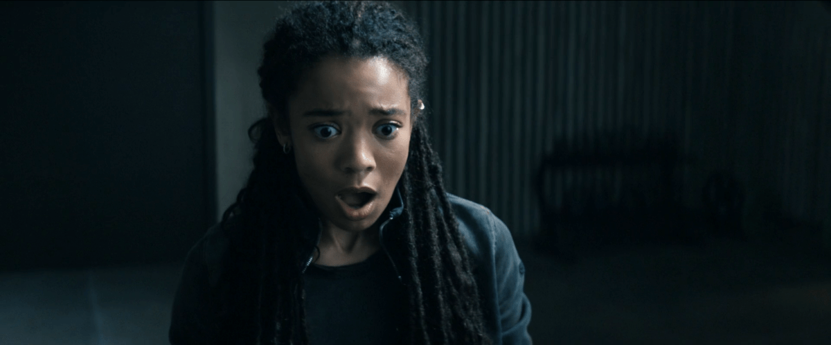 Gen V 204: Marie's mouth hangs open in shock as she sees the remnants of the goat she exploded