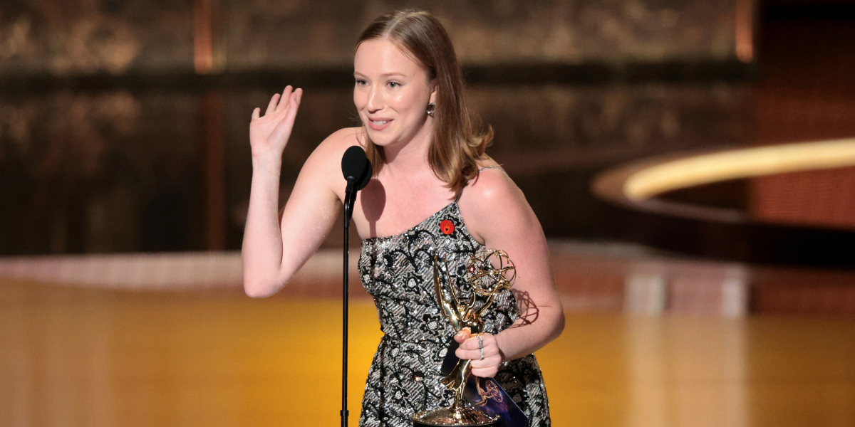 Hannah Einbinder on stage at the Emmys